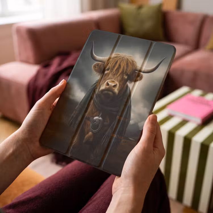 iPad-Hülle - Schottischer Highlander - Schal - Berge — 4