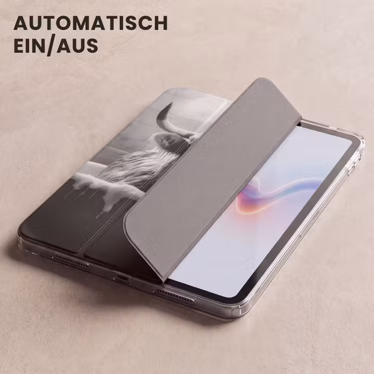 iPad-Hülle - Schottischer Highlander - Schwarz und Weiß - Bad - Schaumstoff — 5