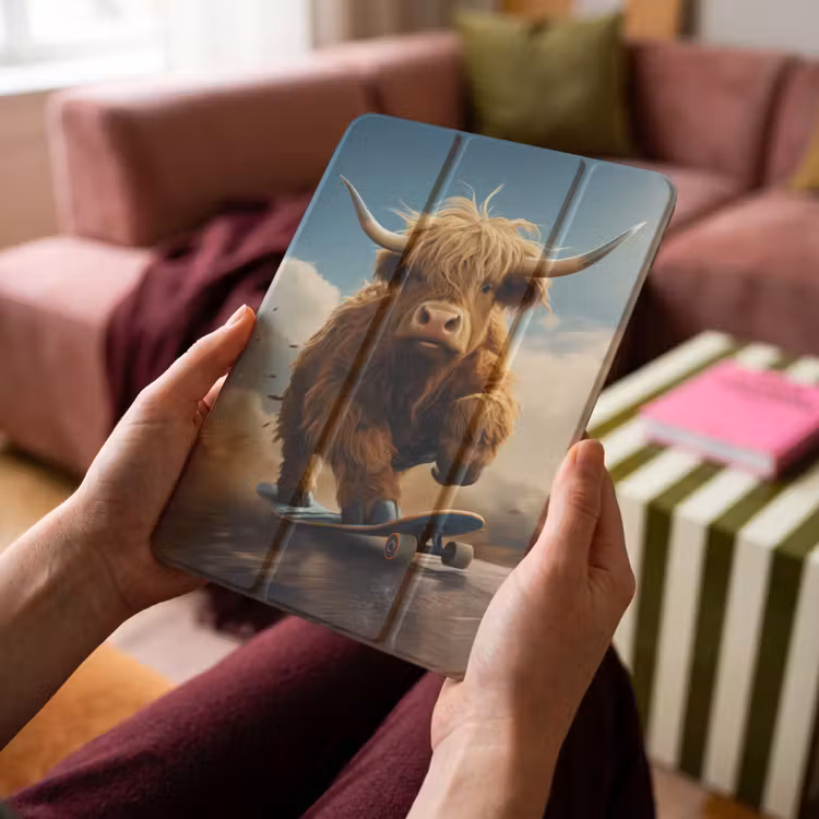 iPad-Hülle - Schottischer Hochländer - Hörner - Skateboard — 4