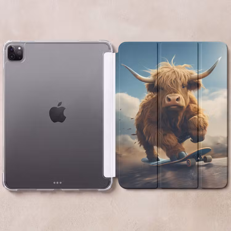 iPad-Hülle - Schottischer Hochländer - Hörner - Skateboard — 6