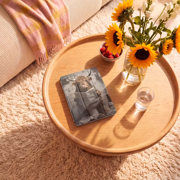 iPad-Hülle - Scotch highlander - Toilette - Zeitung - Badezimmer — 2