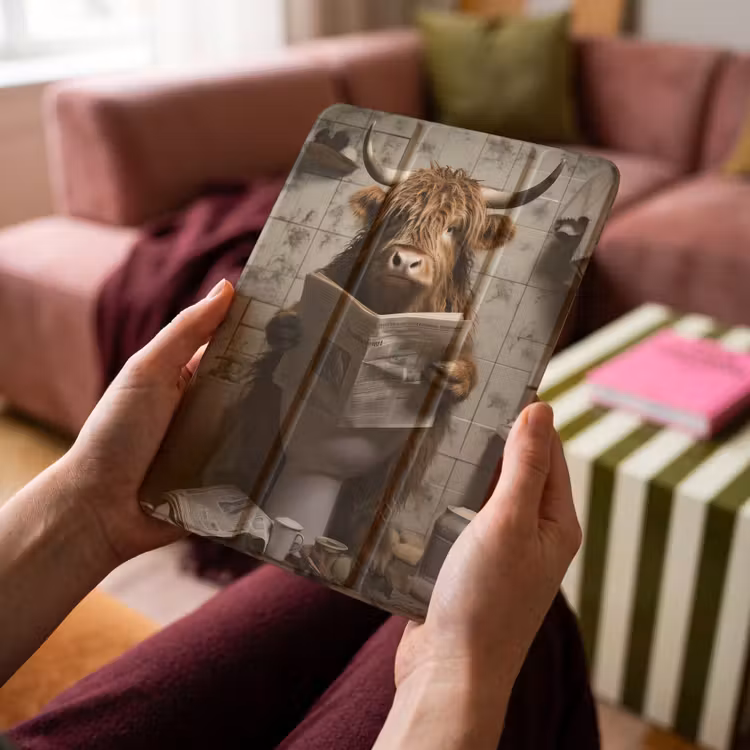 iPad-Hülle - Scotch highlander - Toilette - Zeitung - Badezimmer — 4