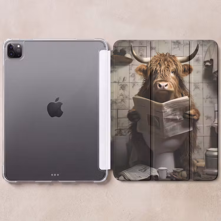 iPad-Hülle - Scotch highlander - Toilette - Zeitung - Badezimmer — 6