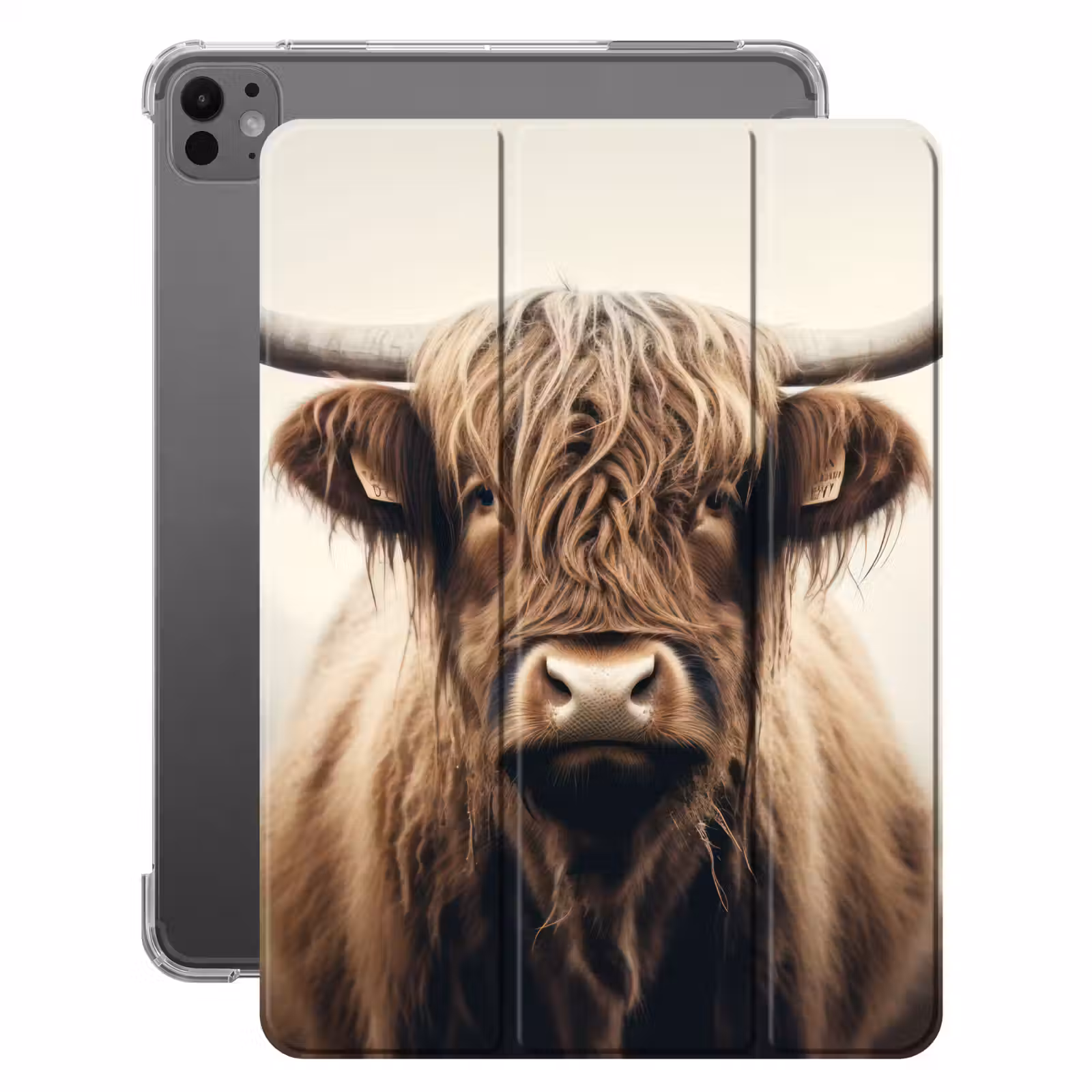 iPad-Hülle - Schottische Highlander - Hörner - Landschaft — 1