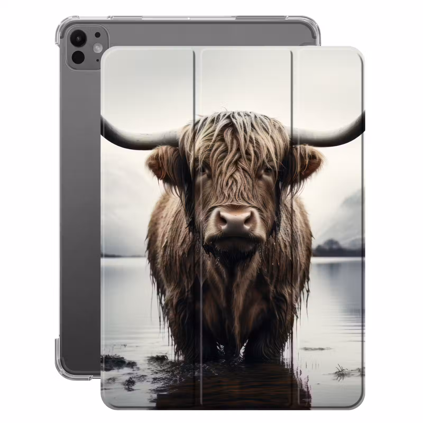 iPad-Hülle - Schottische Highlander - Wasser - Nass — 1