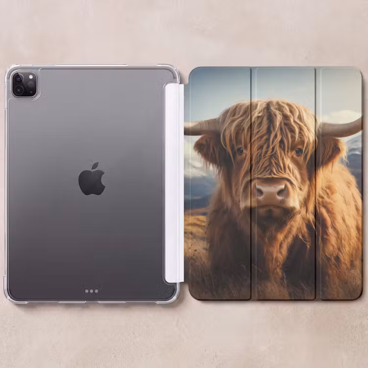 iPad-Hülle - Schottische Highlander - Hörner - Berge - Landschaft — 6