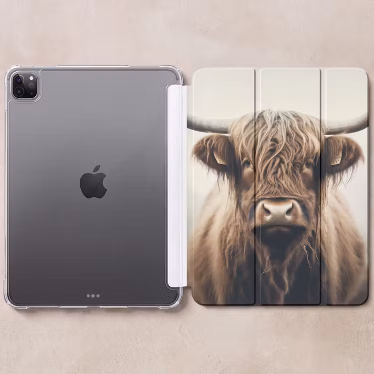iPad-Hülle - Schottische Highlander - Hörner - Landschaft — 6