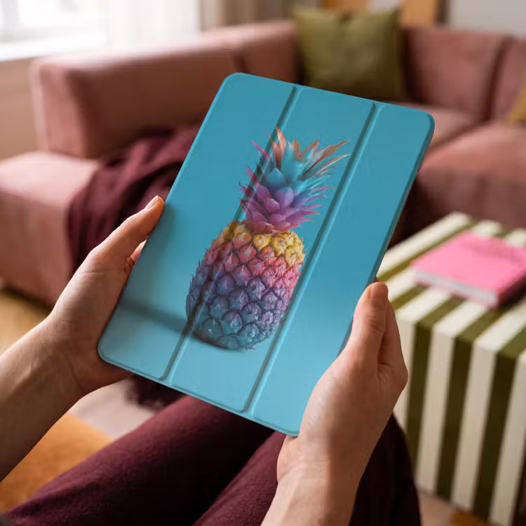 iPad-Hülle - Ananas - Regenbogen - Blau - Pop-Art — 4