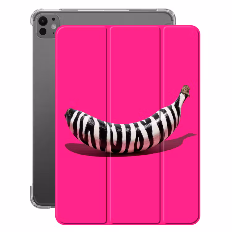 iPad-Hülle - Banane - Zebramuster - Rosa — 1