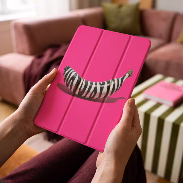 iPad-Hülle - Banane - Zebramuster - Rosa — 4