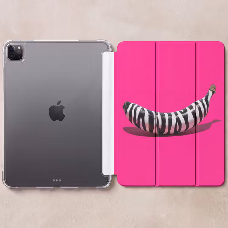 iPad-Hülle - Banane - Zebramuster - Rosa — 6