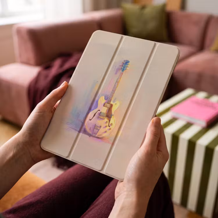 iPad-Hülle - Gitarre - Pastell - Gemalt — 4