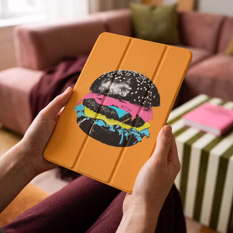 iPad-Hülle - Hamburger - Orange - Neon - Pop-Art — 4