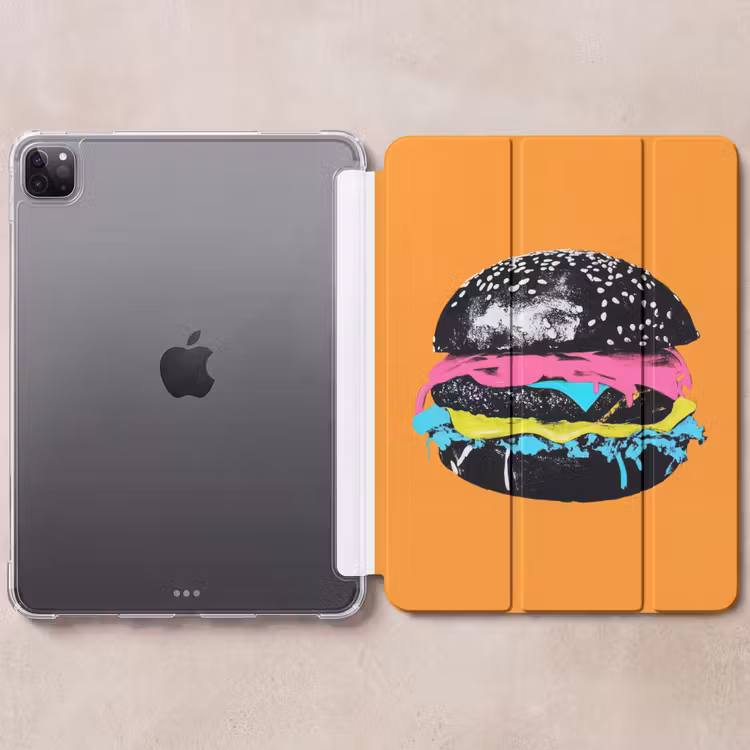 iPad-Hülle - Hamburger - Orange - Neon - Pop-Art — 6