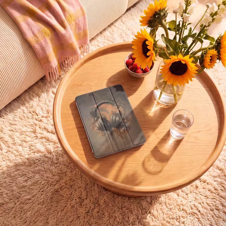 iPad-Hülle - Kopfhörer - Braun - Farbe - Vintage — 2