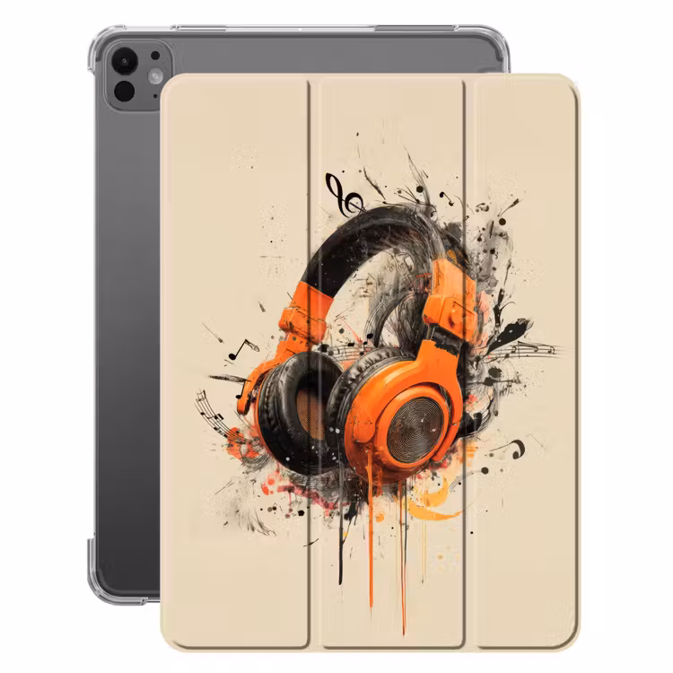 iPad-Hülle - Kopfhörer - Orange - Explosiv — 1