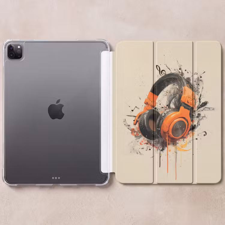iPad-Hülle - Kopfhörer - Orange - Explosiv — 6