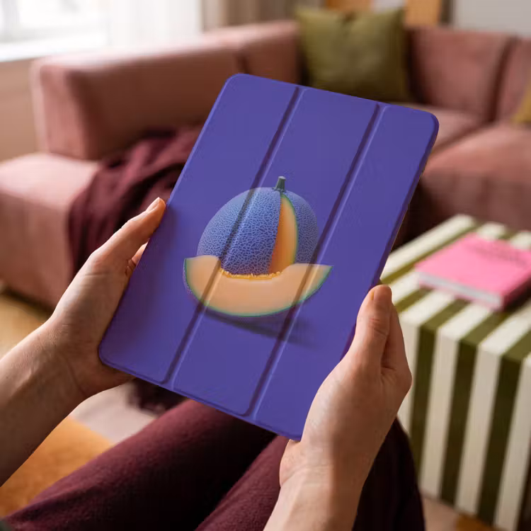 iPad-Hülle - Melone - Blau - Orange - Kunstvoll — 4