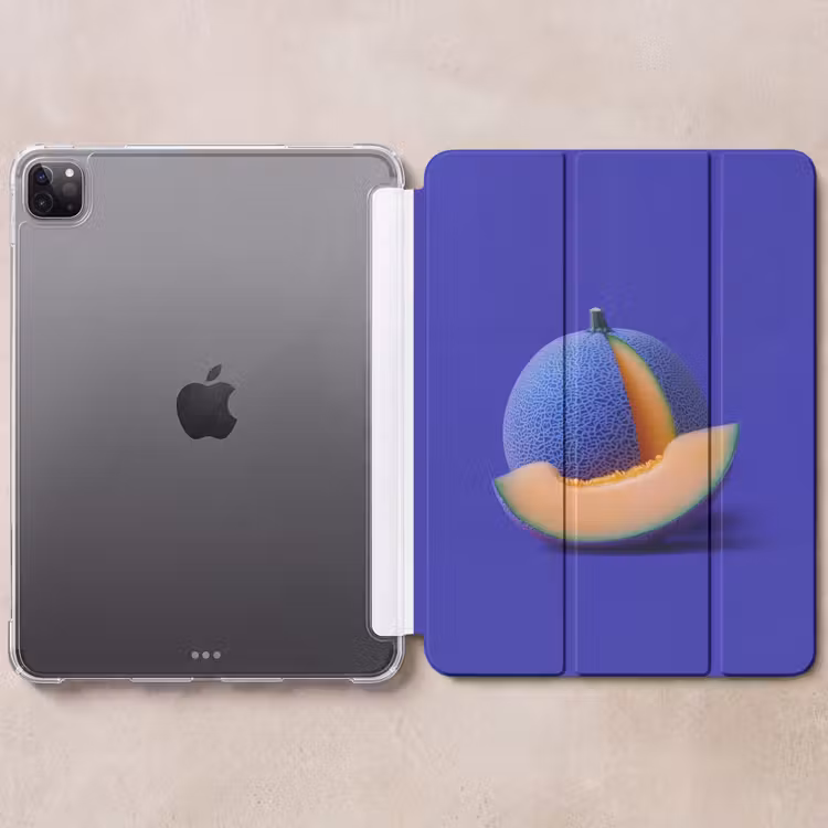 iPad-Hülle - Melone - Blau - Orange - Kunstvoll — 6