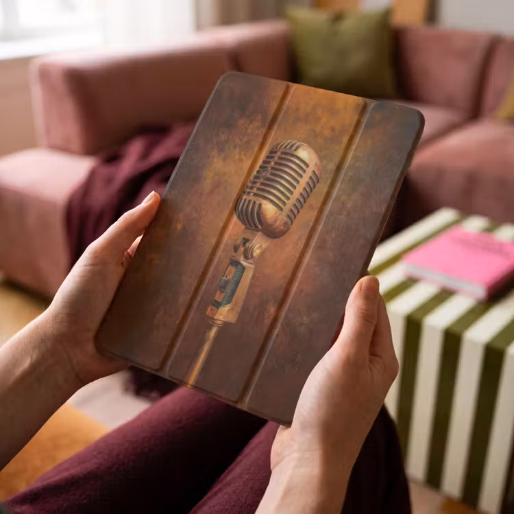 iPad-Hülle - Mikrofon - Braun - Klassisch — 4