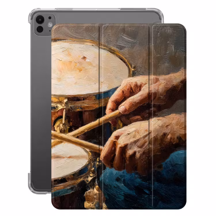 iPad-Hülle - Schlagzeugstöcke - Ölgemälde - Mann — 1