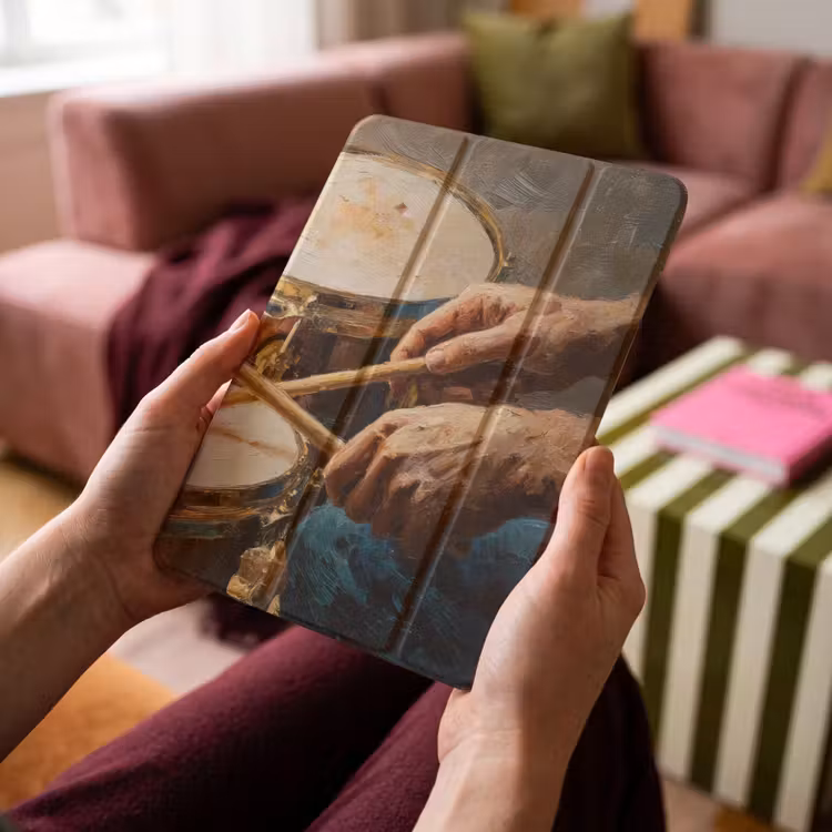 iPad-Hülle - Schlagzeugstöcke - Ölgemälde - Mann — 4