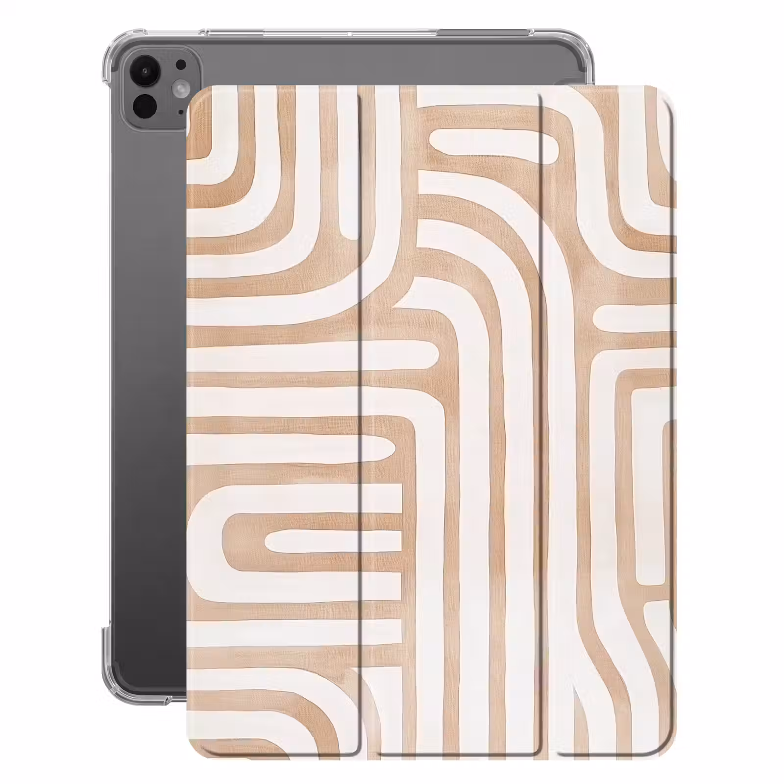 iPad-Hülle - Erdtöne - Labyrinth-Muster — 1