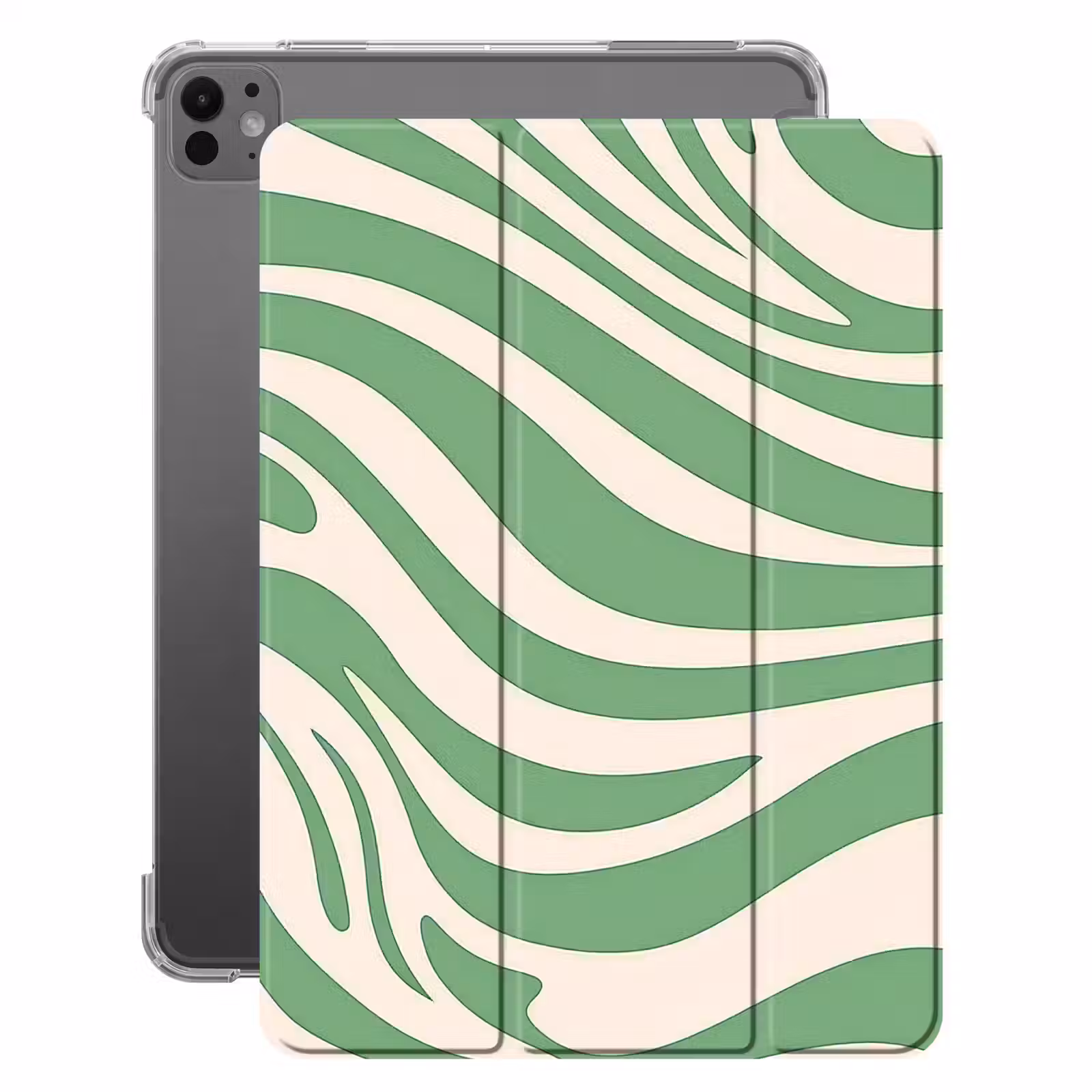 iPad-Hülle - Zebramuster - Grün - Retro — 1