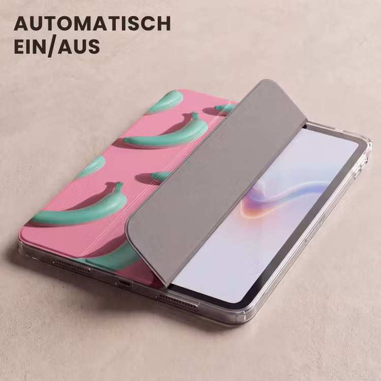 iPad-Hülle - Bananen - Muster - Blau - Rosa — 5