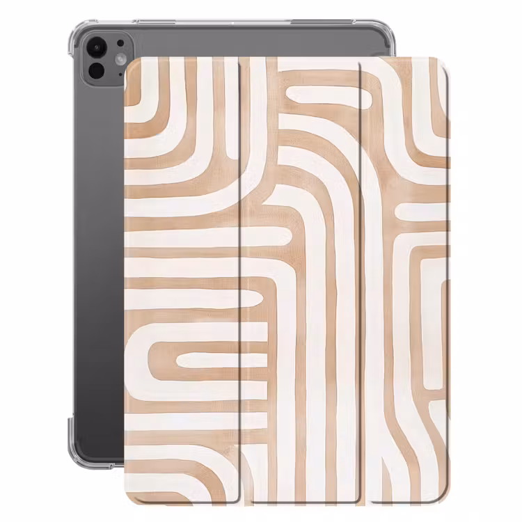 iPad-Hülle - Erdtöne - Labyrinth-Muster — 1