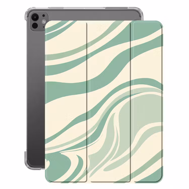 iPad-Hülle - Organische Linien - Mintgrün - Marmor — 1
