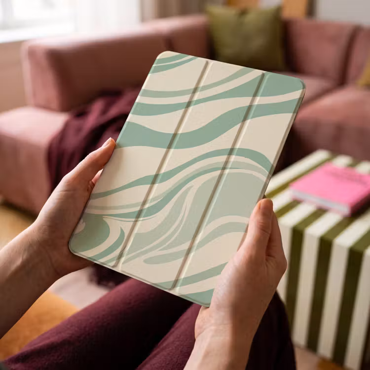 iPad-Hülle - Organische Linien - Mintgrün - Marmor — 4