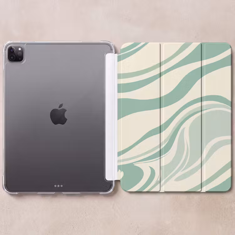 iPad-Hülle - Organische Linien - Mintgrün - Marmor — 6