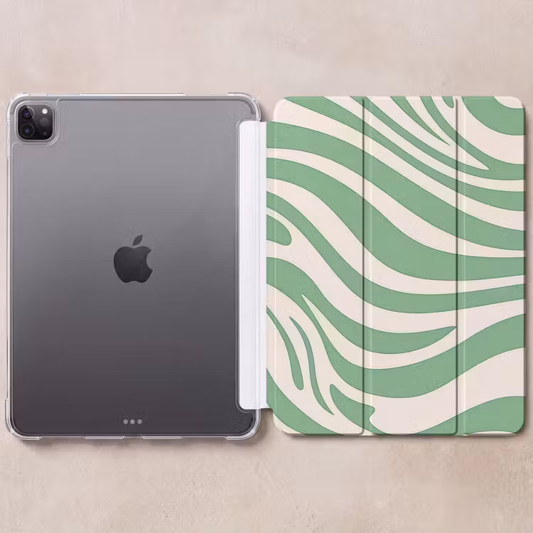 iPad-Hülle - Zebramuster - Grün - Retro — 6