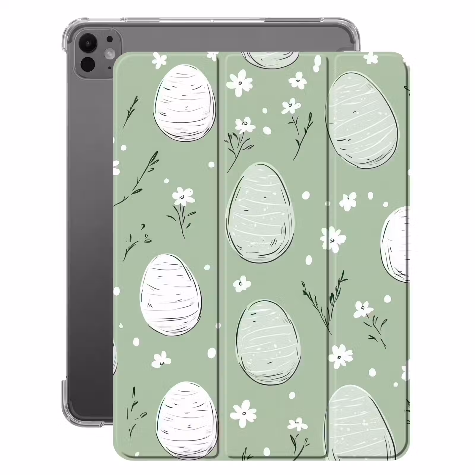 iPad-Hülle - Grün - Eier - Muster — 1