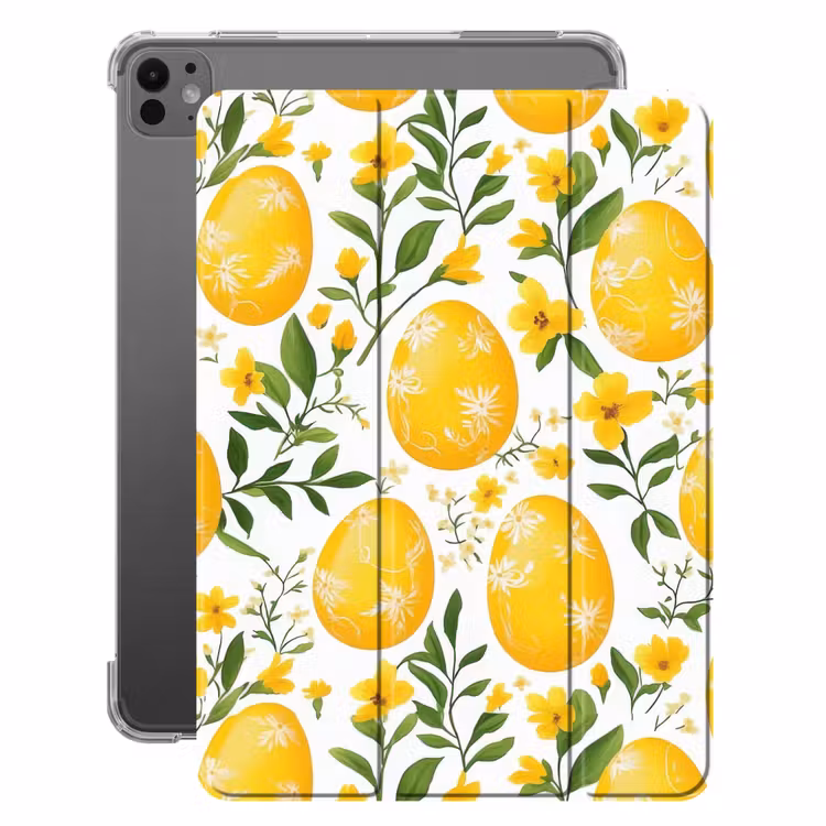 iPad-Hülle - Blumen - Ostereier - Gelb — 1