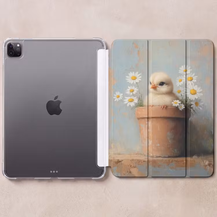 iPad-Hülle - Blumentopf - Küken - Blumen — 6