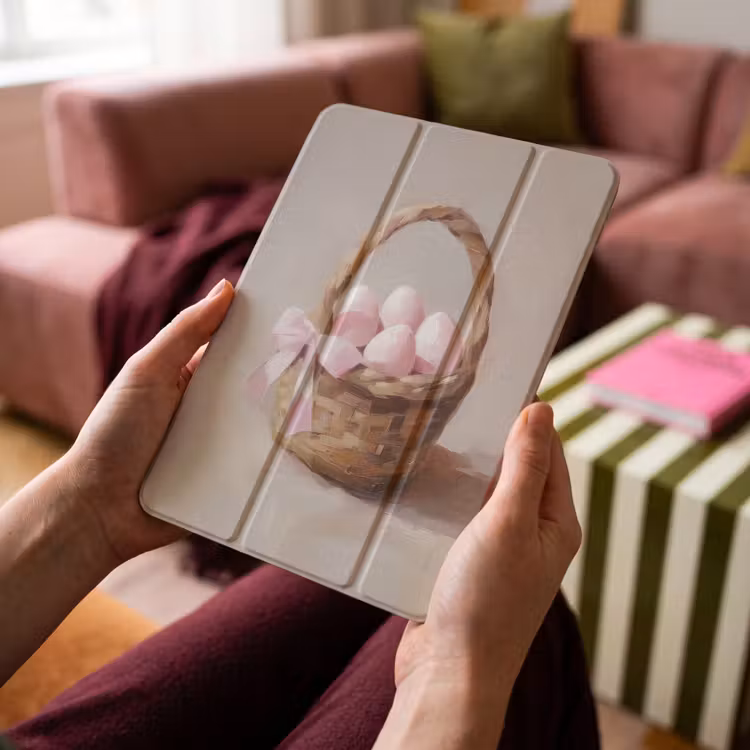 iPad-Hülle - Korb - Eier - Rosa — 4