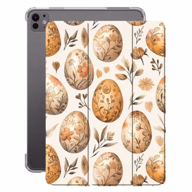 iPad-Hülle - Ostereier - Braun - Blumen — 1