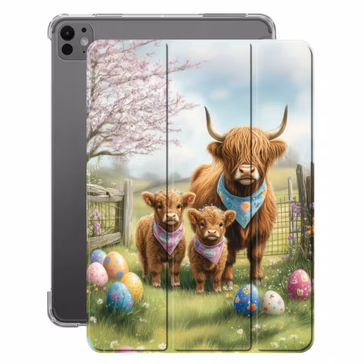 iPad-Hülle - Schottische Highlander - Ostereier - Frühling — 1