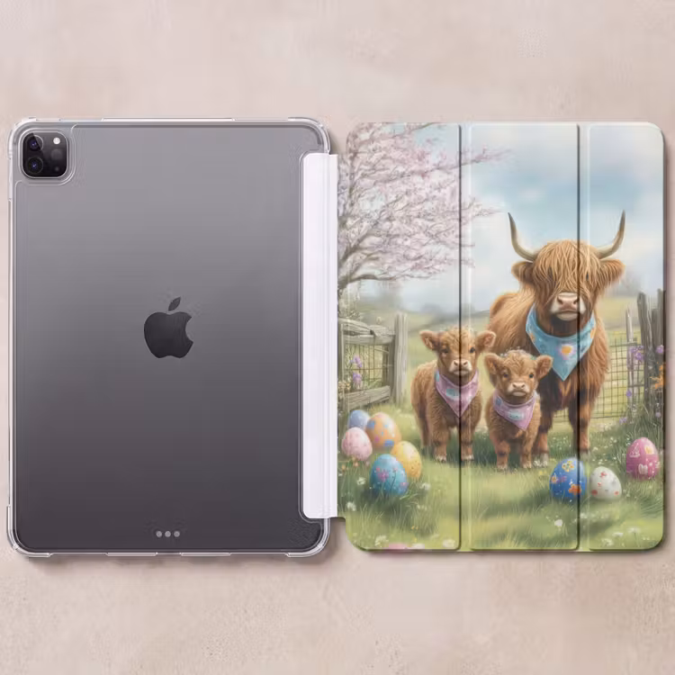 iPad-Hülle - Schottische Highlander - Ostereier - Frühling — 6