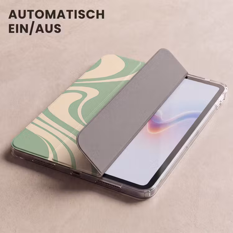 iPad-Hülle - Wellenlinien - Mintgrün - Tanzende Formen — 5