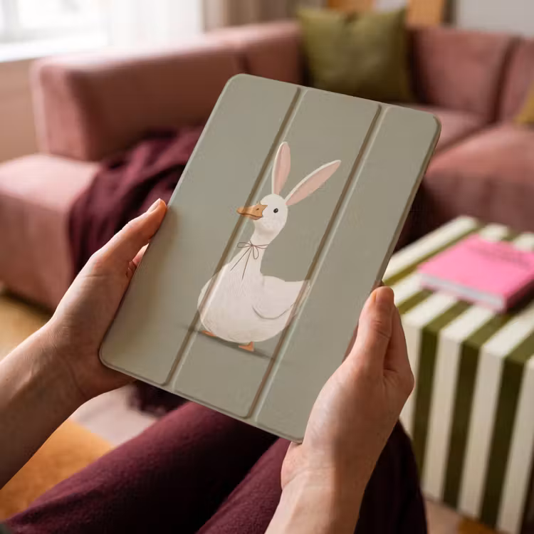 iPad-Hülle - Ente - Kaninchenohren - Grau — 4