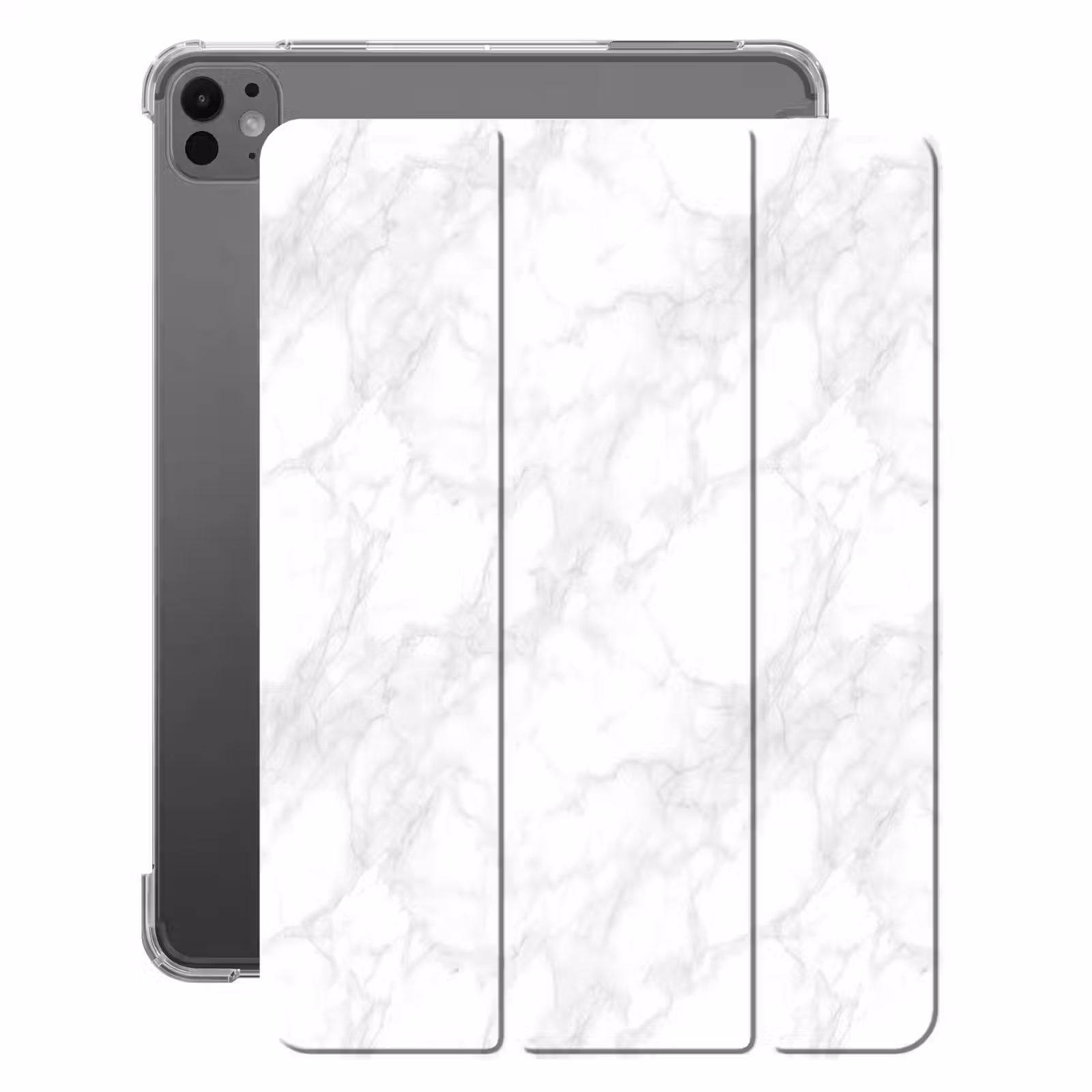 iPad-Hülle - Minimalistisch - Weiß - Graue Adern — 1