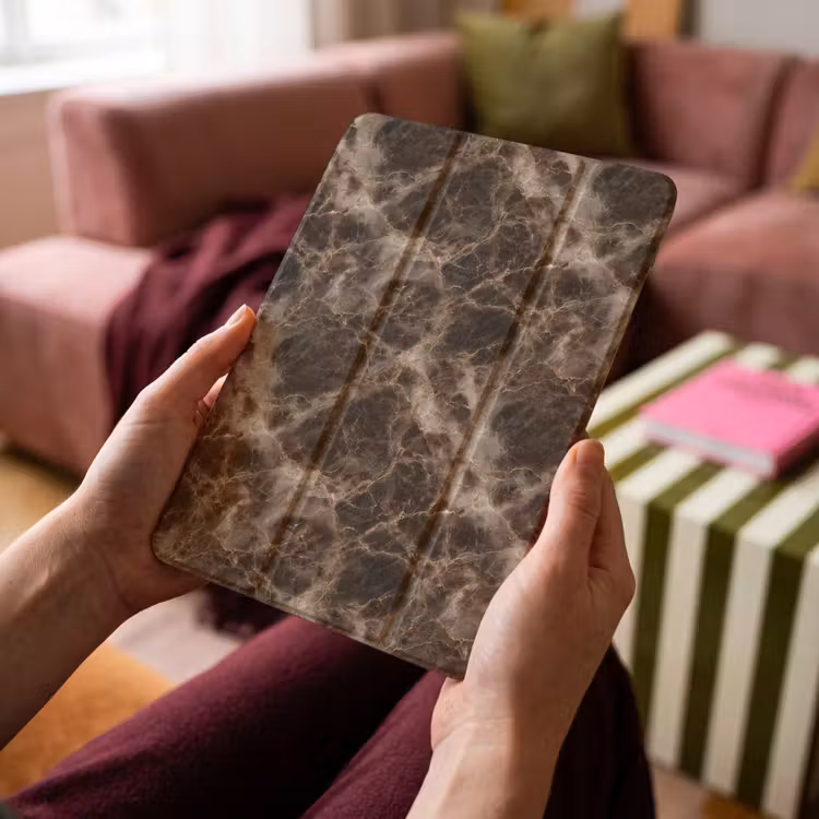 iPad-Hülle - Braun - Gold - Marmor — 4