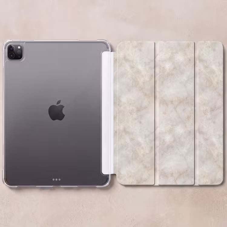 iPad-Hülle - Hellbeige - goldbraune Adern - Marmor — 6