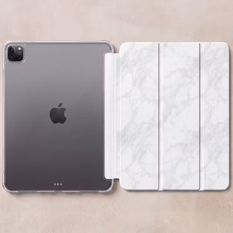iPad-Hülle - Minimalistisch - Weiß - Graue Adern — 6