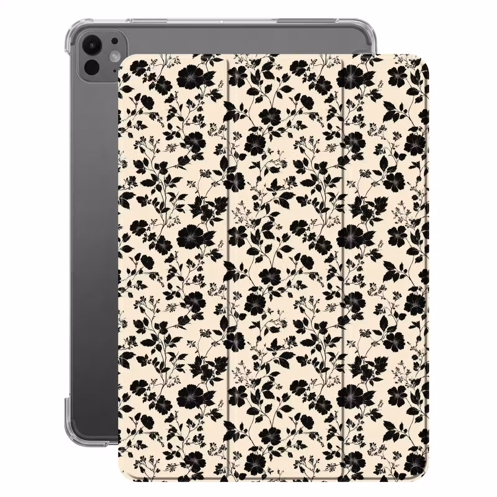 iPad-Hülle - Blumen - Muster - Schwarz — 1