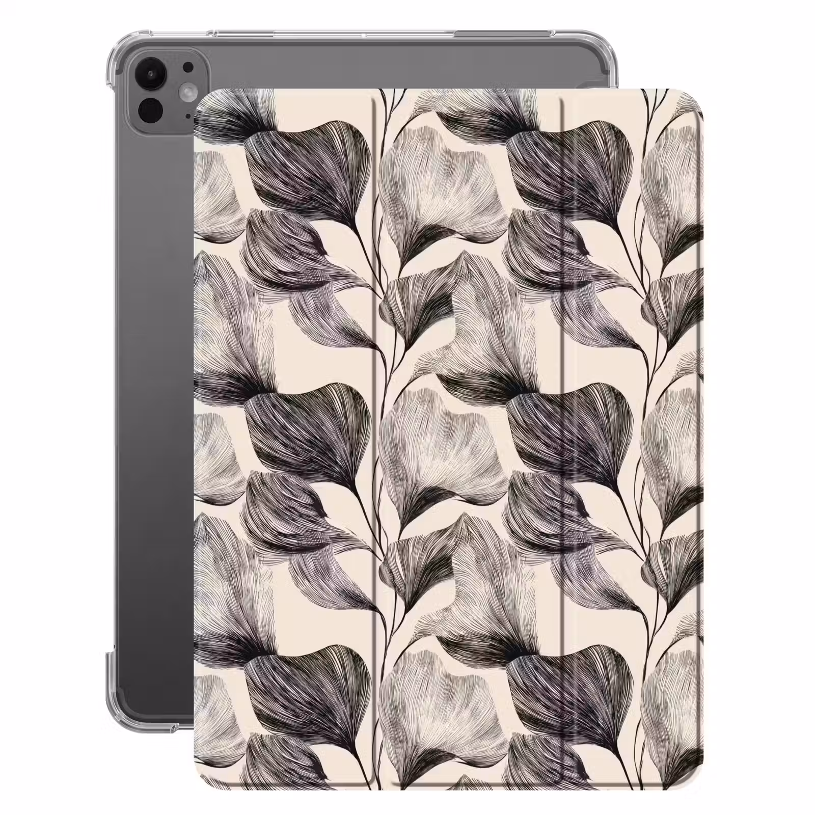 iPad-Hülle - Botanisch - Blätter - Schwarz — 1