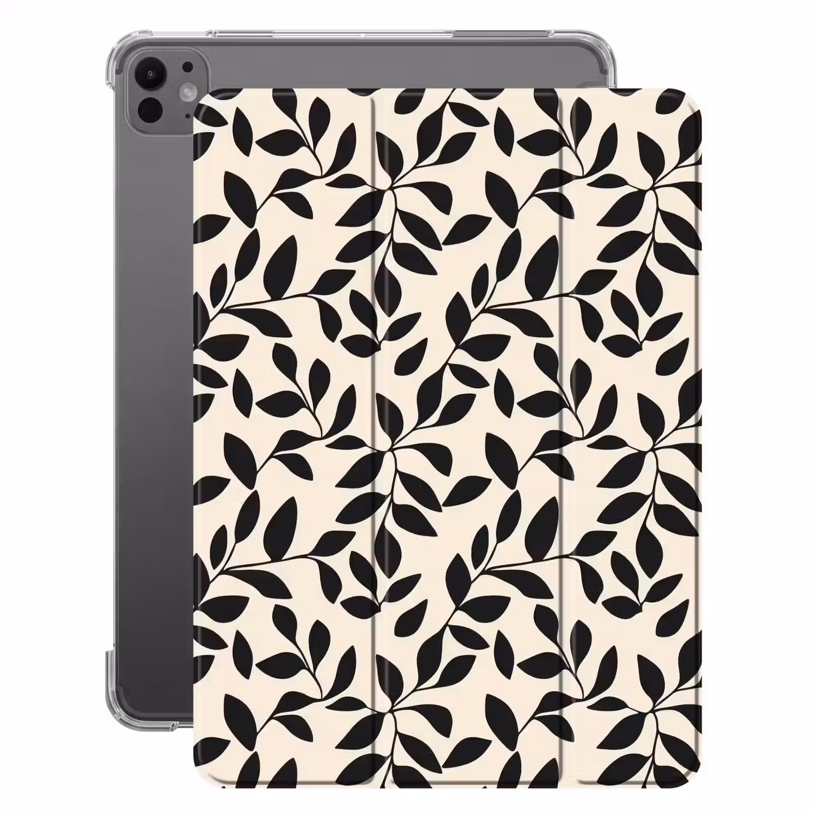 iPad-Hülle - Elegant - Gemustert - Schwarz - Beige — 1